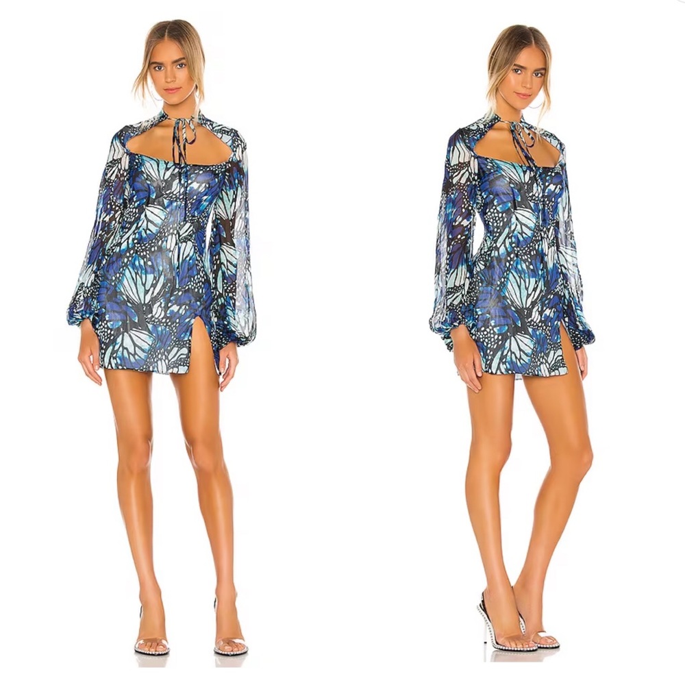 Kim Shui Butterfly Print Mini Dress in Butterfly Print